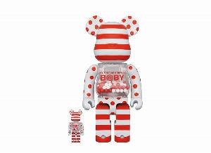 My First BE@RBRICK B@by RED&SILVER CHROME 100%&400%